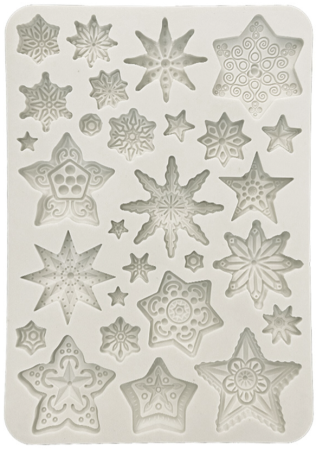 Stamperia Silikon Mould A5 Gear up for Christmas Stars