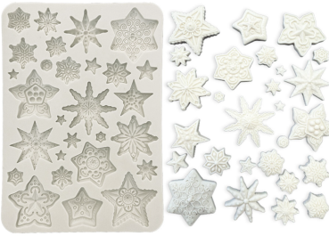Preview: Stamperia Silikon Mould A5 Gear up for Christmas Stars