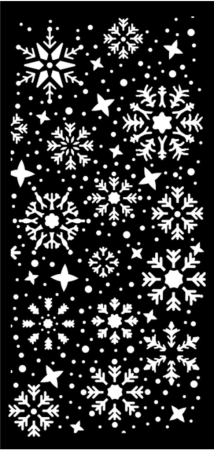 Stamperia Thick Stencil Schablone 12 x 25 cm Gear up for Christmas Snowflakes Schneeflocken