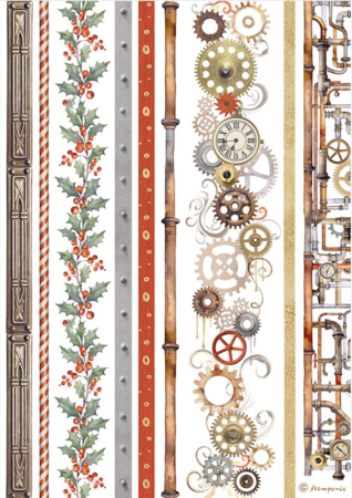 Stamperia Washi Pad 8 Sheets A5 Gear up for Christmas