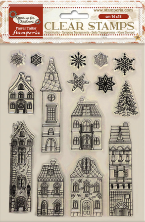 Stamperia Acrylic Stamp 14 x 18 cm Gear up for Christmas Cozy Houses
