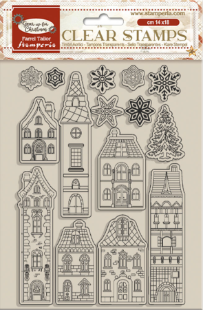 Preview: Stamperia Acrylic Stamp 14 x 18 cm Gear up for Christmas Cozy Houses