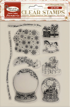 Stamperia Acrylic Stamp 14 x 18 cm Gear up for Christmas Snowglobes
