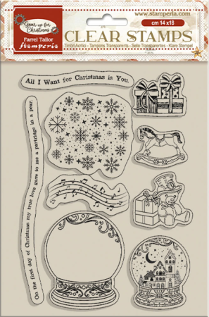Preview: Stamperia Acrylic Stamp 14 x 18 cm Gear up for Christmas Snowglobes