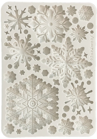 Stamperia Silikon Mould A5 Create Happiness Dewdrops Snowflakes