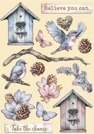 Preview: Stamperia Colored Wooden Shape A5 Create Happiness Dewdrops
