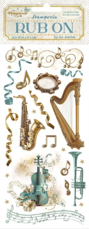 Stamperia Rub-On 10,16 x 21,6 cm Masquerade Instruments