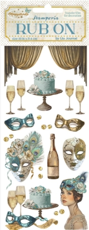 Stamperia Rub-on 10,16 x 21,6 cm Masquerade Masks