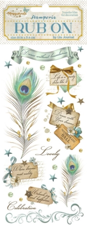 Stamperia Rub-On 10,16 x 21,6 cm Masquerade Feathers