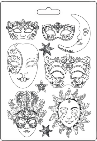 Stamperia Soft Mould A4 Masquerade Masks