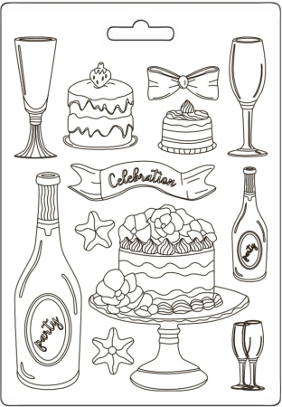 Stamperia Soft Mould A5 Masquerade Flut and Cakes