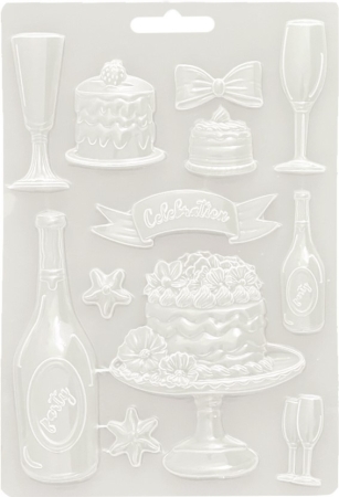 Preview: Stamperia Soft Mould A5 Masquerade Flut and Cakes