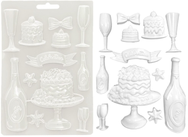 Preview: Stamperia Soft Mould A5 Masquerade Flut and Cakes