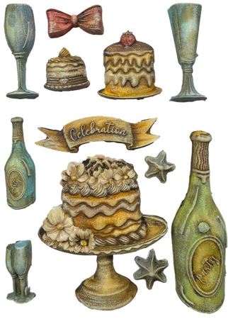 Preview: Stamperia Soft Mould A5 Masquerade Flut and Cakes