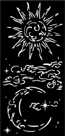 Stamperia Thick Stencil Schablone 12 x 25 cm Masquerade Sun and Moon