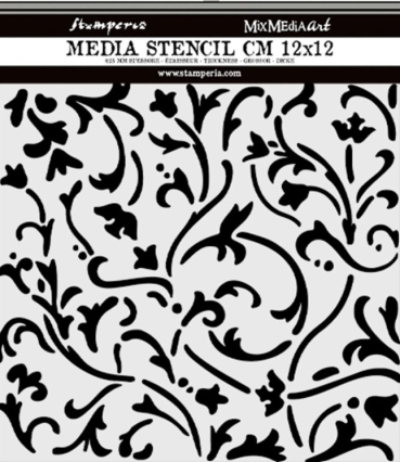 Preview: Stamperia Thick Stencil Schablone 12 x 12 cm Masquerade Ornaments