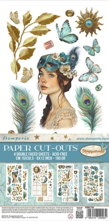 Stamperia 6 x 12 Inch Paper Cut-outs Double Face Masquerade