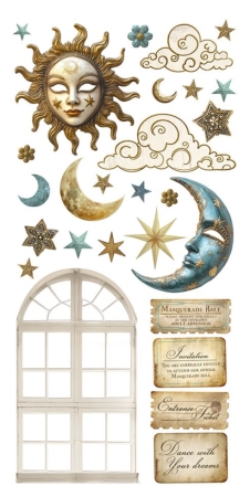 Preview: Stamperia 6 x 12 Inch Paper Cut-outs Double Face Masquerade