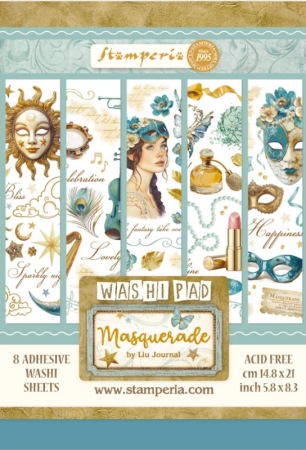 Stamperia Washi Pad 8 Sheets A5 Create Masquerade