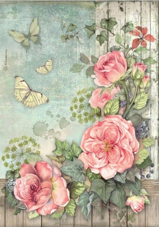 Preview: Stamperia A4 Rice Paper Selection Reispapier Set House of Roses