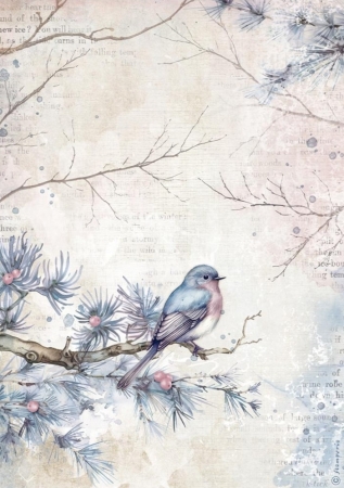 Stamperia A4 Reispapier Rice Paper Create Happyness Dewdrops Bird