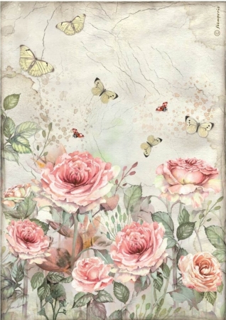 Preview: Stamperia A4 Rice Paper Selection Reispapier Set House of Roses