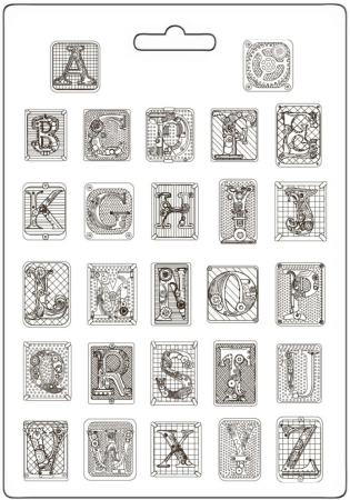 Stamperia A4 Soft Mould Master of Magic Alphabet