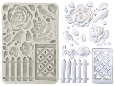 Preview: Stamperia A5 Silicon Mould House of Roses Fence