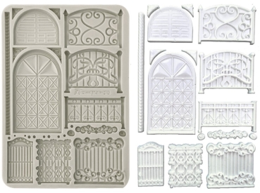Preview: Stamperia A5 Silicon Mould House of Roses Fence and Door