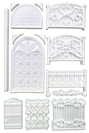Preview: Stamperia A5 Silicon Mould House of Roses Fence and Door