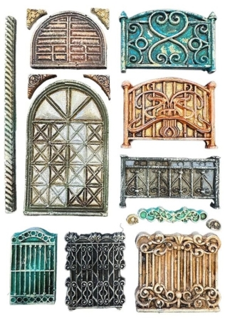 Preview: Stamperia A5 Silicon Mould House of Roses Fence and Door