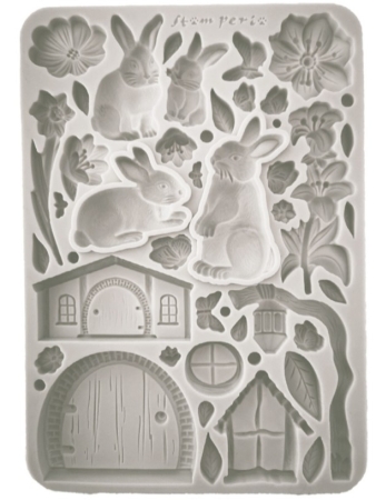 Stamperia A5 Silicon Mould Rabbit and Flowers