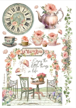 Preview: Stamperia Washi Pad 8 Sheets A5 House of Roses