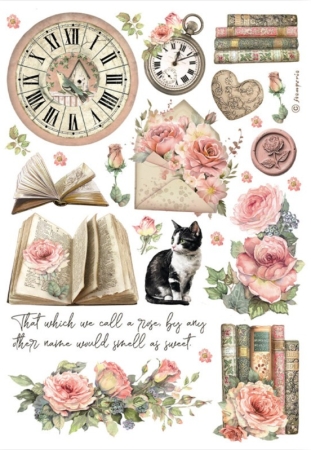 Preview: Stamperia Washi Pad 8 Sheets A5 House of Roses