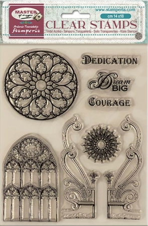 Preview: Stamperia Acrylic Stamp 14 x 18 cm Master of Magic Gothic Elements