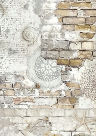 Preview: Stamperia A6 Backgrounds Reispapier Rice Paper Selection 8 Backgrounds Silent Sea