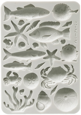 Stamperia Silikon Mould A5 Silent Sea Shells and Fish