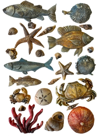 Preview: Stamperia Silikon Mould A5 Silent Sea Shells and Fish