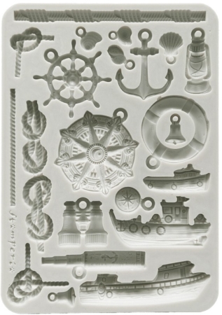 Stamperia Silikon Mould A5 Silent Sea Rudders and Boats