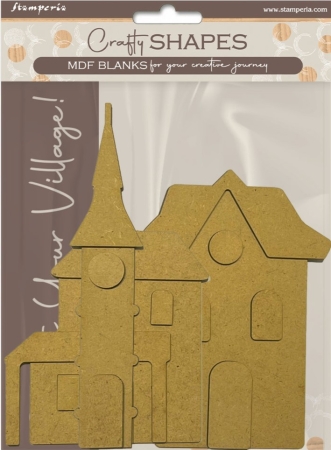 Stamperia Crafty Shapes: Silent Sea Village Tower Landscape