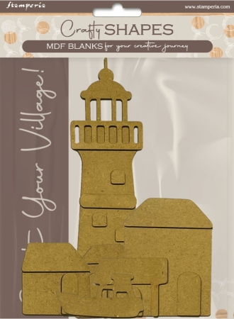 Stamperia Crafty Shapes: Silent Sea Lighthouse Landscape