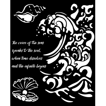 Preview: Stamperia Assortment Stencil Silent Sea 8 Stück