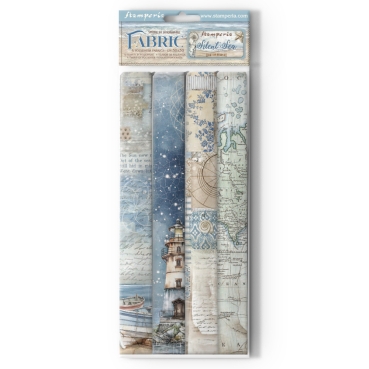 Stamperia 12 x 12 Inch Fabric Sheets Stoffteile Silent Sea