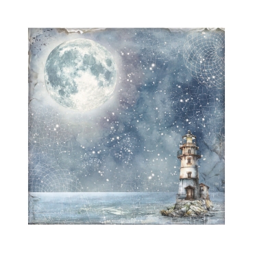 Preview: Stamperia 12 x 12 Inch Fabric Sheets Stoffteile Silent Sea
