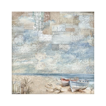 Preview: Stamperia 12 x 12 Inch Fabric Sheets Stoffteile Silent Sea