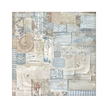 Preview: Stamperia 12 x 12 Inch Fabric Sheets Stoffteile Silent Sea