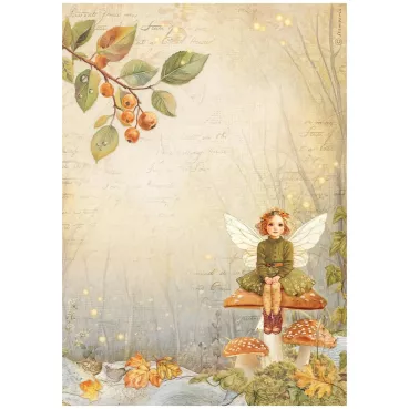Stamperia A4 Reispapier Rice Paper Whispering Woods Fairy