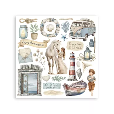Preview: Stamperia Rub-On 10,16 x 21,6 cm Assortment Silent Sea