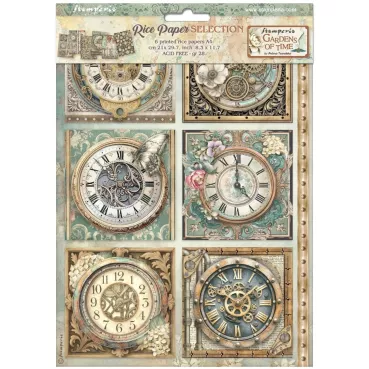 Stamperia A4 Rice Paper Selection Gardens of Time