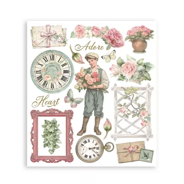 Preview: Stamperia Rub-On 20,5 x 23 cm Assortment House of Roses